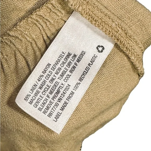 ✌️Fe Noel Pleated Boho Linen Blend Balloon Lantern Pants Tan women’s 4 lagenlook